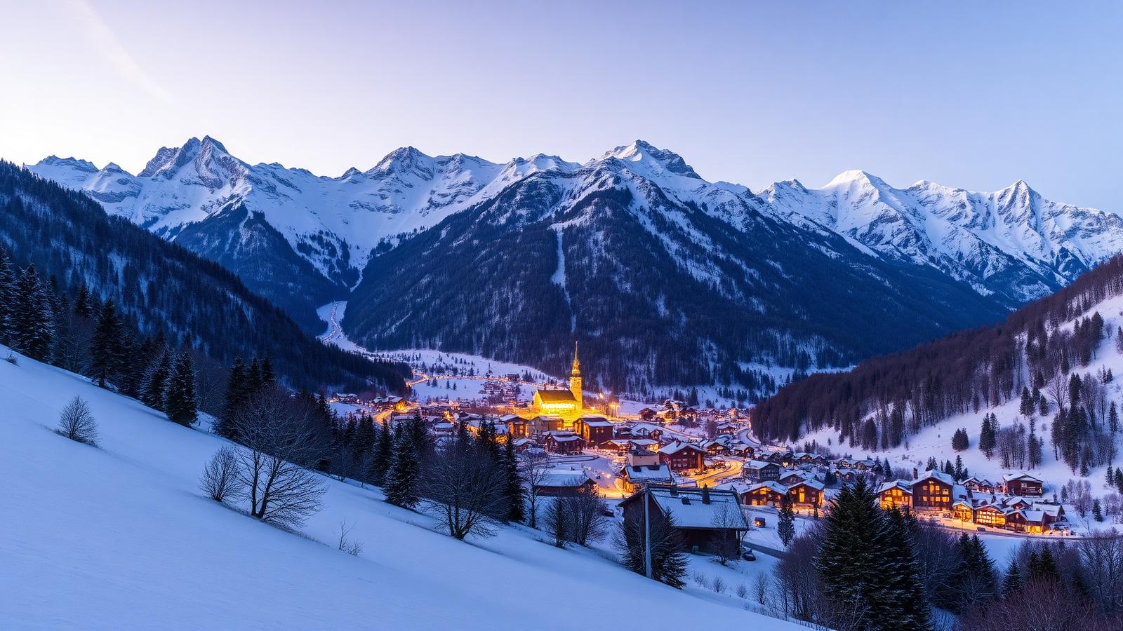 Winters berglandschap bij Sölden in het Ötztal met besneeuwde pistes en gletsjertoppen boven 3.000 meter.
